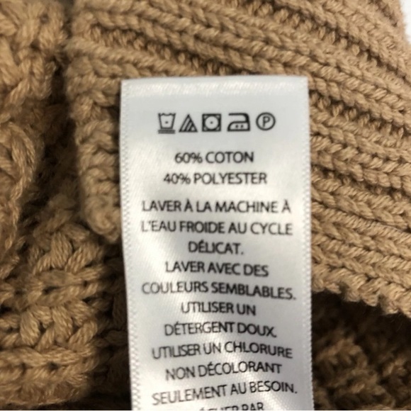 Rachel Zoe Women’s Sweater Hoodie V-Neck Chunky Knit Carmel / Tan - SZ Med - Picture 5 of 9